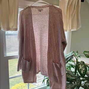 American Eagle Outfitters Soft Pink Open-Front Cardigan